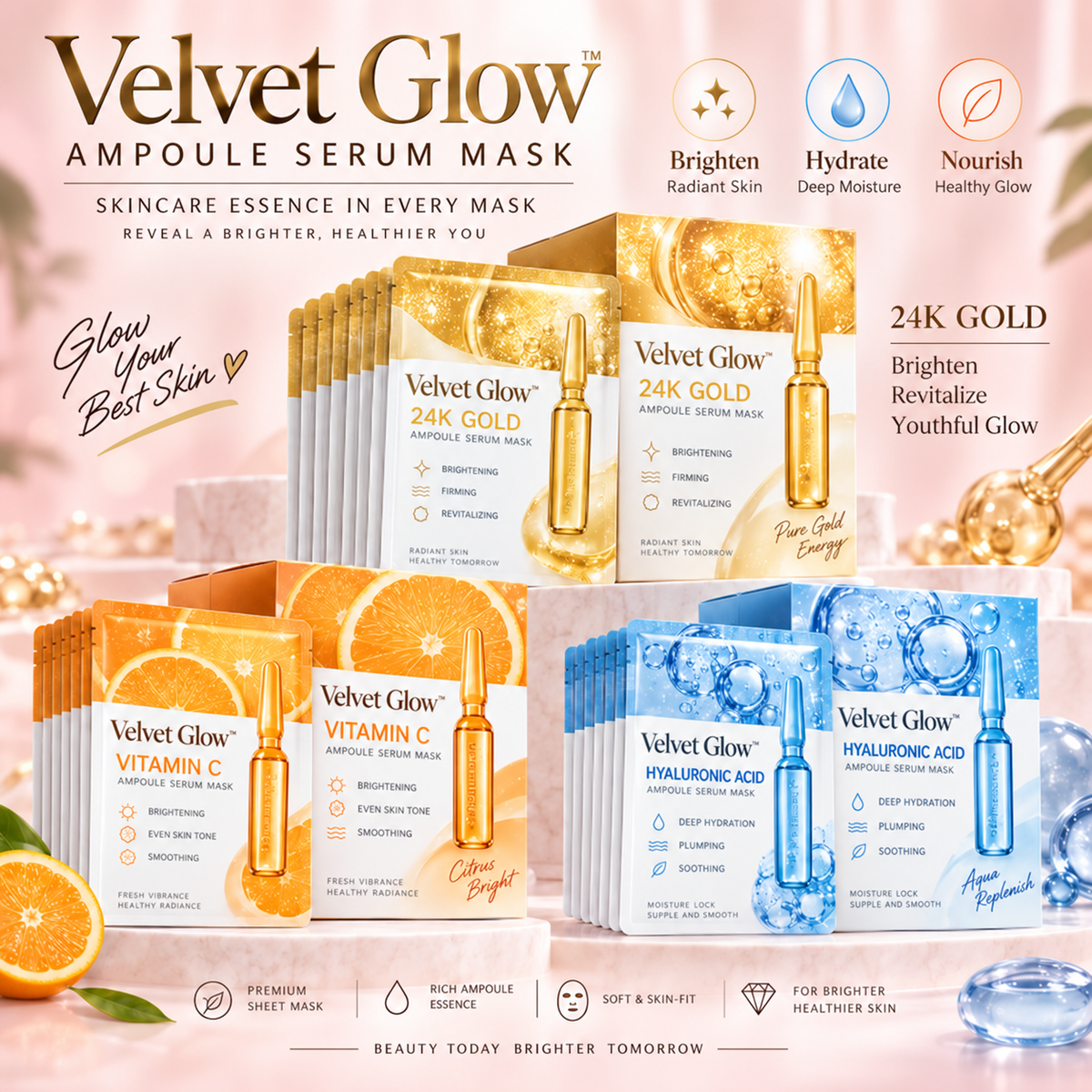 Velvet Glow 24K Gold Hydra Mask Set