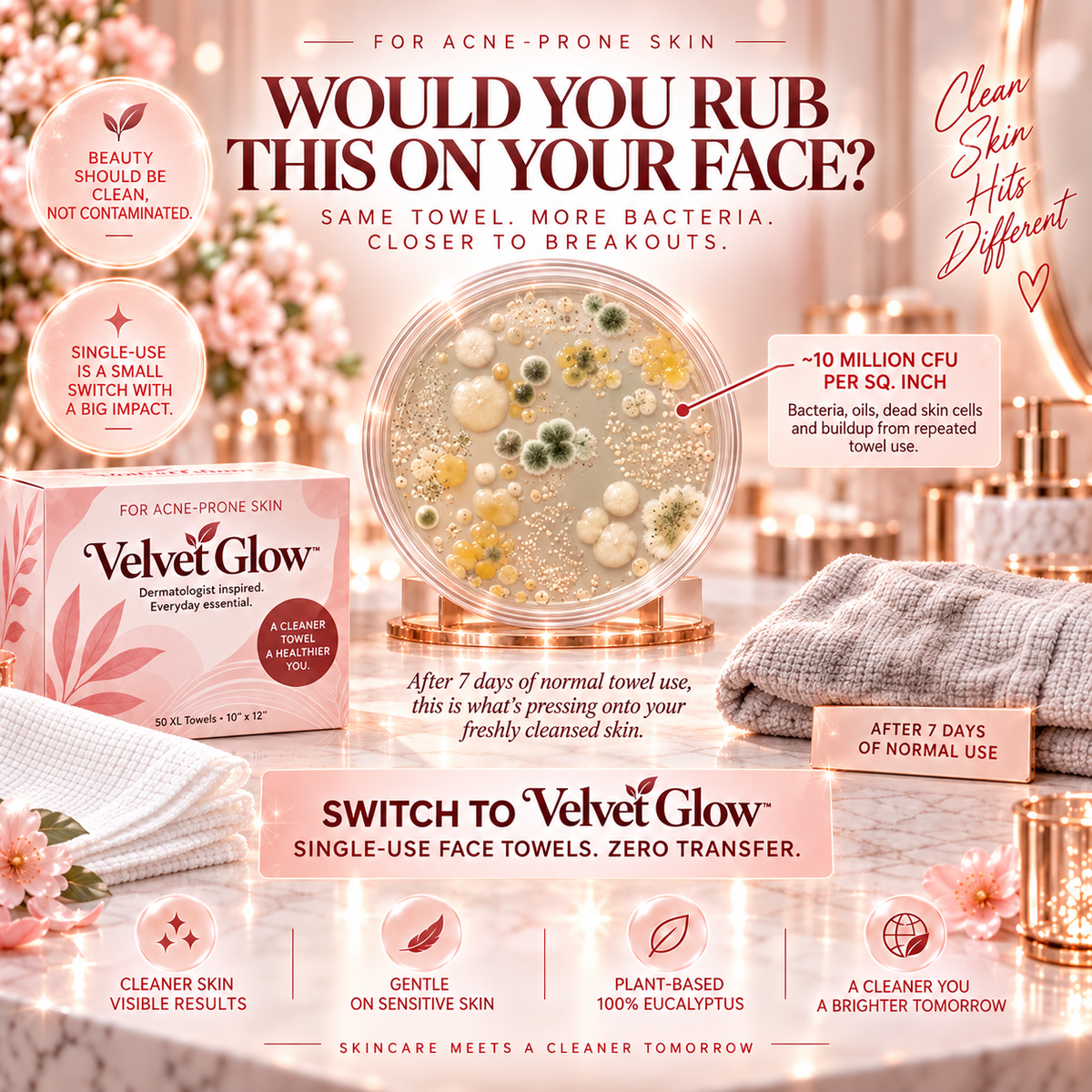 Velvet Glow Soft Cleanse Face Towels