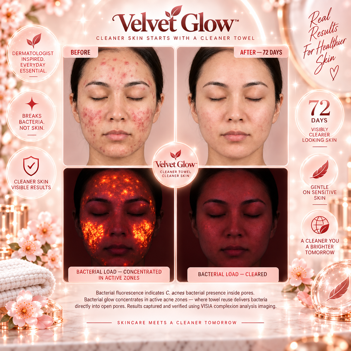 Velvet Glow Soft Cleanse Face Towels